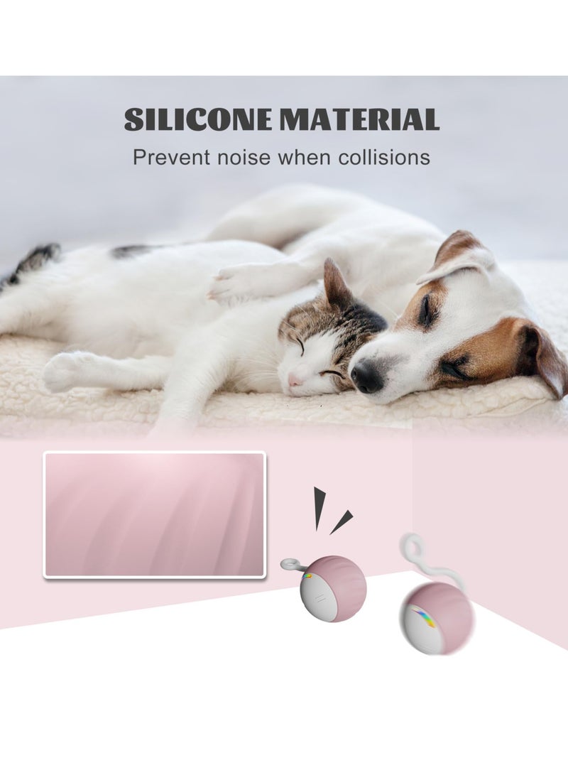 Cat Toy, Interactive Cat Toys for Indoor Cats, DIY 5 in 1 Automatic Moving Cat Ball Toys/Puppies Toys with LED Rainbow Lights, Two Speeds Smart Cat Toys - Image 5