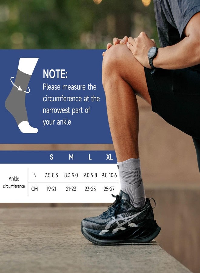 Hocafer Ankle Brace for Women ＆ Men, Ankle Compression Sleeve with Ankle Silicone Pad, Ankle Support for Plantar Fasciitis, Arthritis(Grey, M, Right) - Image 5