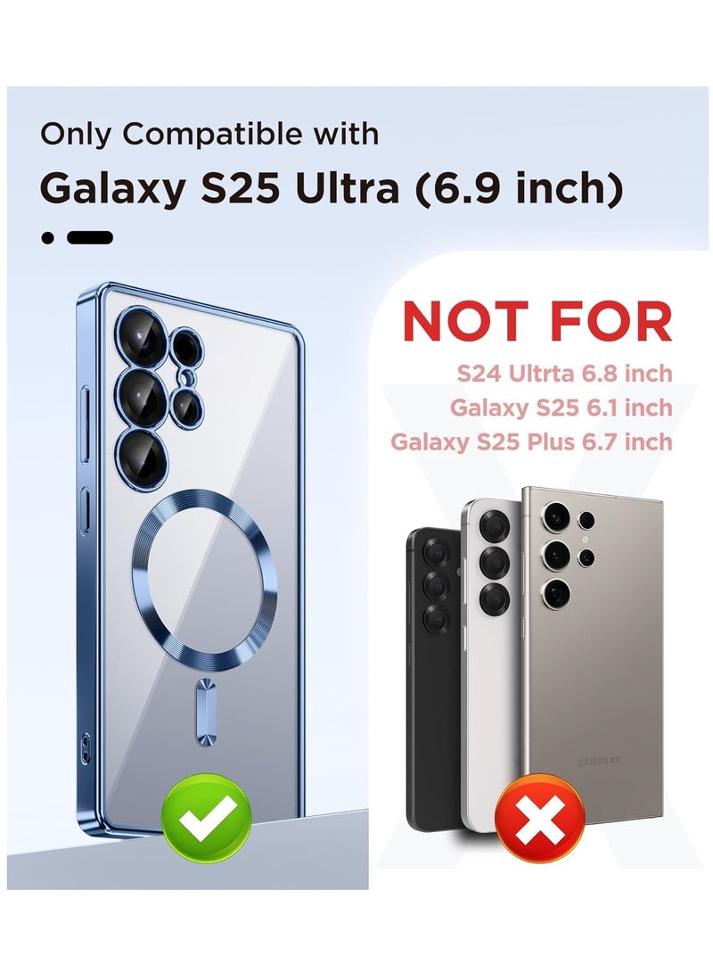 BORTONY Samsung Galaxy S25 Ultra Case Cover Magnetic with Magsafe Support Wireless Charging Cover with Screen Protector Full HD Clear Glass for Galaxy S25 Ultra 6.9 Inch - Image 2
