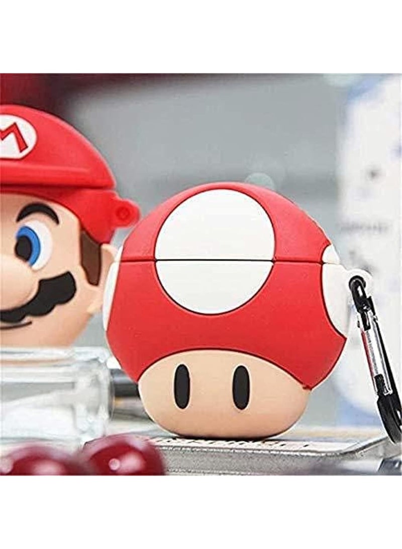 Luckam Case for Airpods Pro/for Airpods 3 Cute,3D Animal Fashion Character Silicone Cartoon Kawaii Airpod Skin Fun Funny Cool Keychain Design Kids Teens Girls Boys Cover Cases Air pods 3 (Mushroom) - Image 3