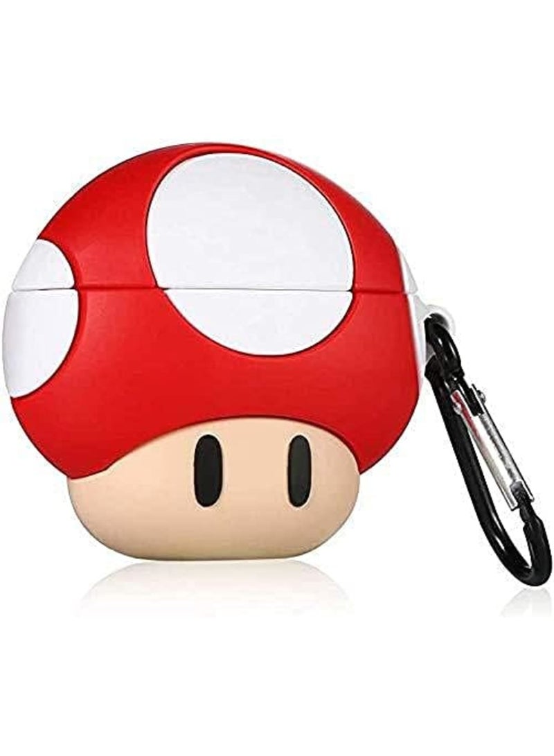 Luckam Case for Airpods Pro/for Airpods 3 Cute,3D Animal Fashion Character Silicone Cartoon Kawaii Airpod Skin Fun Funny Cool Keychain Design Kids Teens Girls Boys Cover Cases Air pods 3 (Mushroom) - Image 1