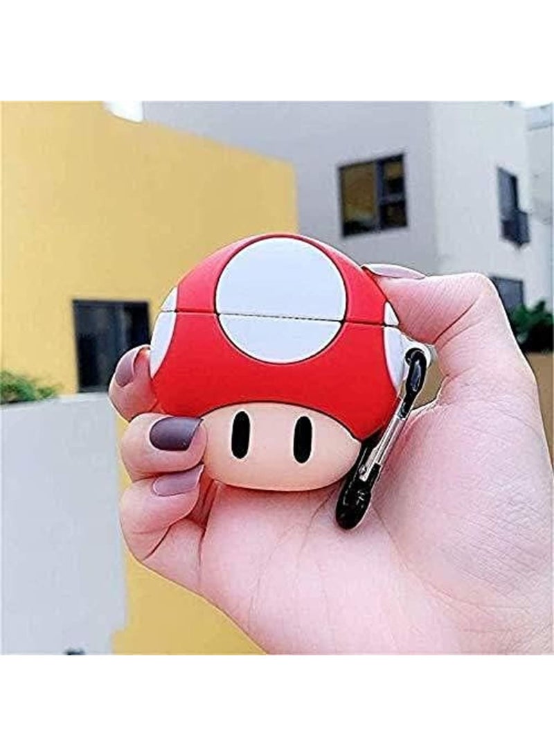 Luckam Case for Airpods Pro/for Airpods 3 Cute,3D Animal Fashion Character Silicone Cartoon Kawaii Airpod Skin Fun Funny Cool Keychain Design Kids Teens Girls Boys Cover Cases Air pods 3 (Mushroom) - Image 4