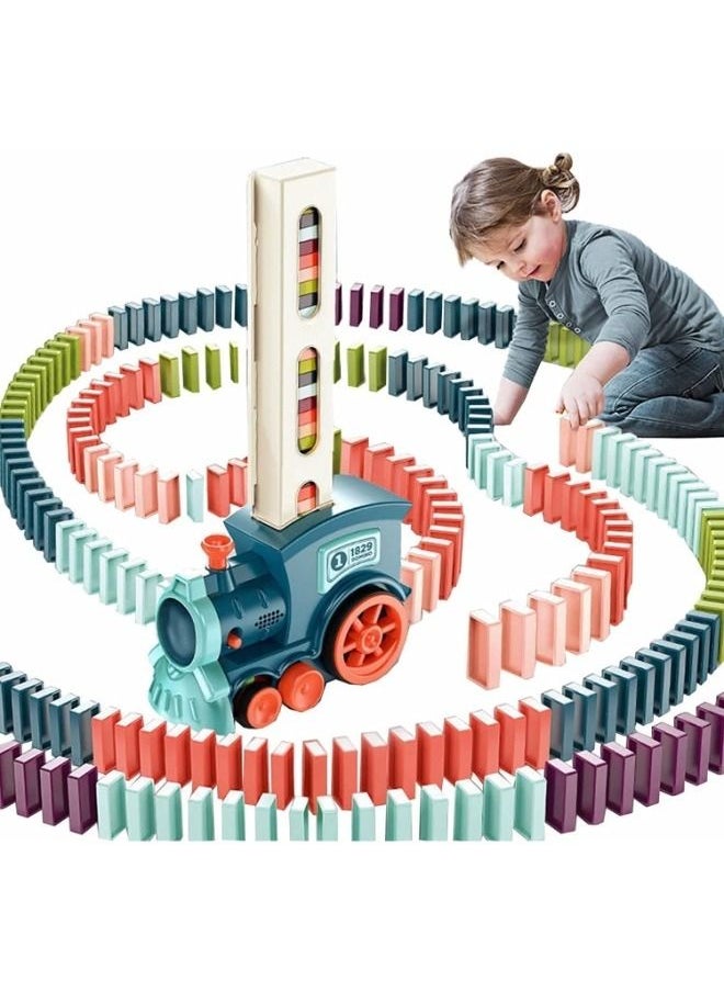 Generic - Domino Train Toy Automatic Domino Laying Electric Train with Sound Kids Building and Stacking Train Dominoes Game Toys for Boys Girls - Image 1
