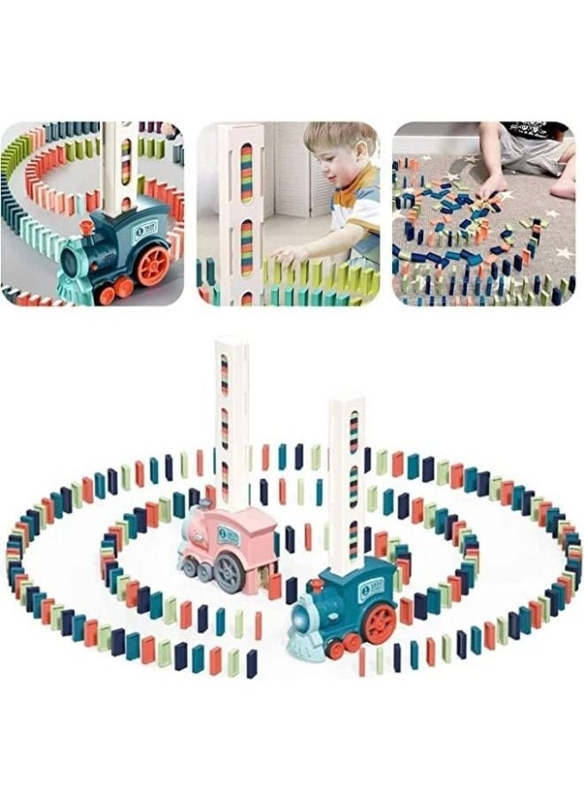 Generic - Domino Train Toy Automatic Domino Laying Electric Train with Sound Kids Building and Stacking Train Dominoes Game Toys for Boys Girls - Image 1