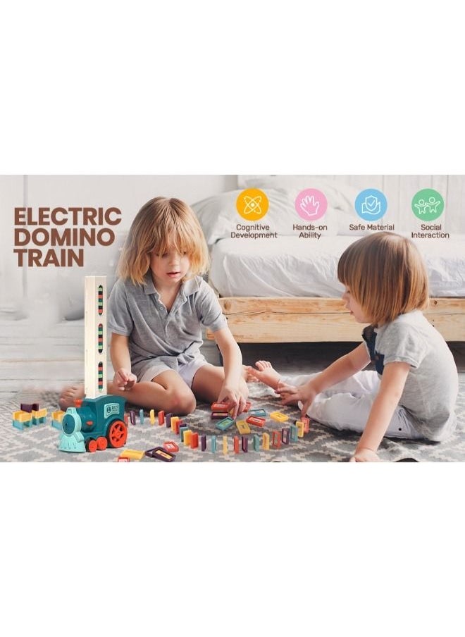 Generic - Domino Train Toy Automatic Domino Laying Electric Train with Sound Kids Building and Stacking Train Dominoes Game Toys for Boys Girls - Image 1