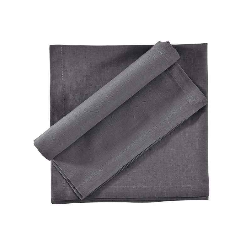FINGERCRAFT Fingercraft Dinner Cloth Napkins in Cotton Linen Blend Fabric 12 Pack Easter Special  Premium Quality  Mitered Corners for Every Day Use Napkins are Pre Shrunk and Good Absorbency Color Charcoal  - Image 3