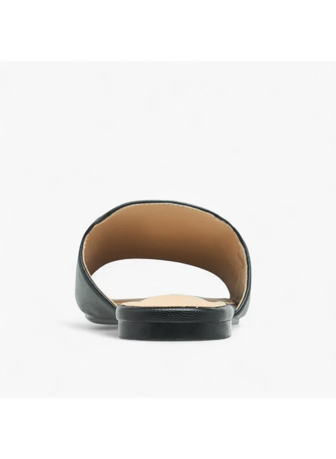 Flora Bella By Shoexpress  Women Lock Accent Slip-On Sandals for Women | Best Price UAE