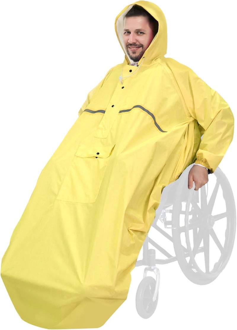 Anyoo Wheelchair Waterproof Poncho with Hood Reusable Cover Lightweight Poncho Cloak perfect for Adult - Image 1