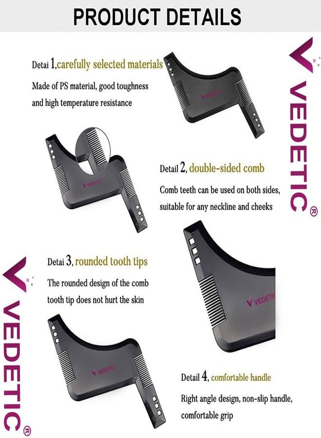 VEDETIC® Beard Shaper Tool With Comb For Men, Home And Salon Use, Men Beard Accessories - (Black, Pack Of 1) - Image 4
