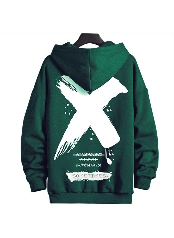 Moshtashio Men's Hoodie Hip Hop Graphic Fleece Hooded Pullover Novelty Long Sleeve Sweatshirt Green  - Image 1