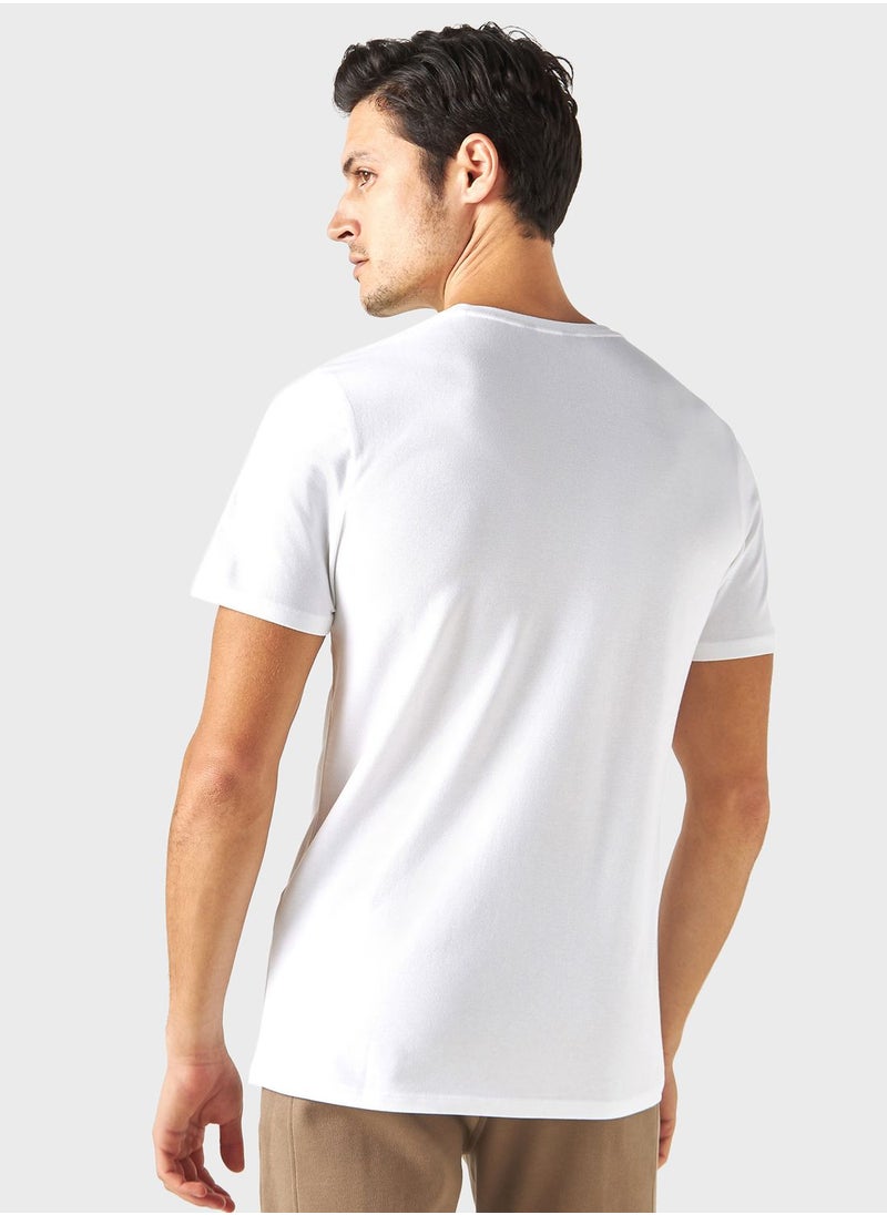 Iconic Slogan Print Crew Neck T-Shirt  - Image 2