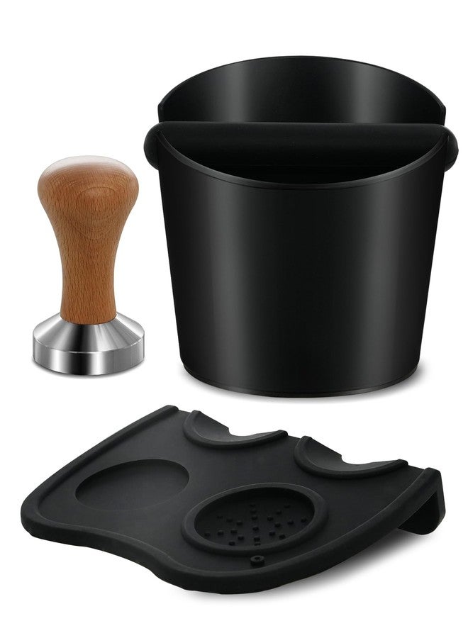 Gevi 3pcs Espresso Machine Accessories Set, Coffee Tamper, Knock Box, Tamper Mat, Silicone Pad, Espresso Dump Bin for Milk Coffee Cappuccino for Home Office - Image 1