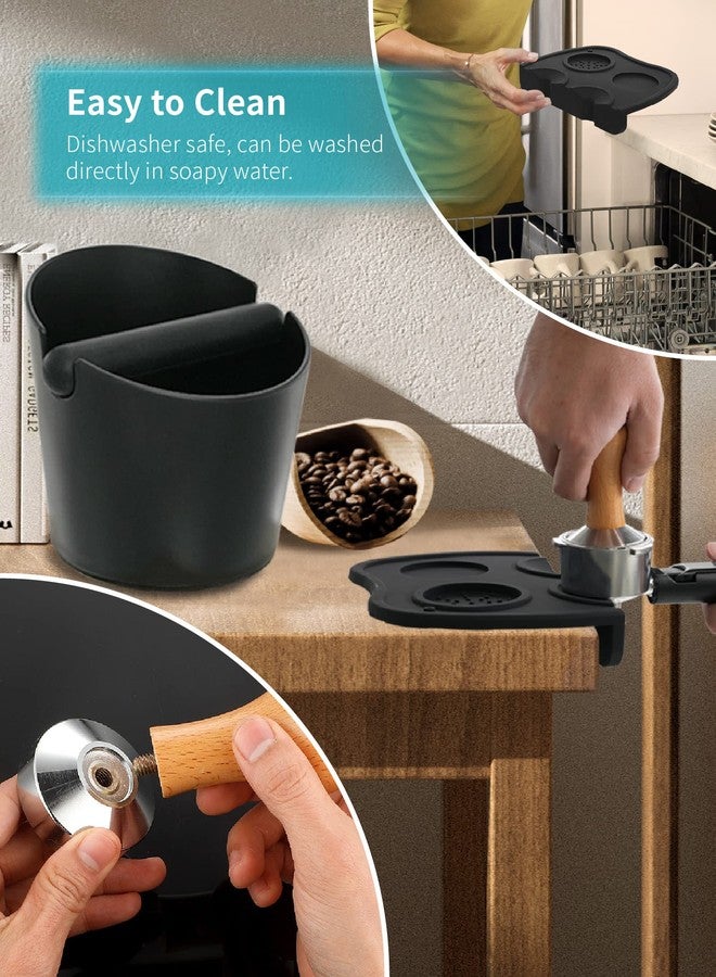 Gevi 3pcs Espresso Machine Accessories Set, Coffee Tamper, Knock Box, Tamper Mat, Silicone Pad, Espresso Dump Bin for Milk Coffee Cappuccino for Home Office - Image 5