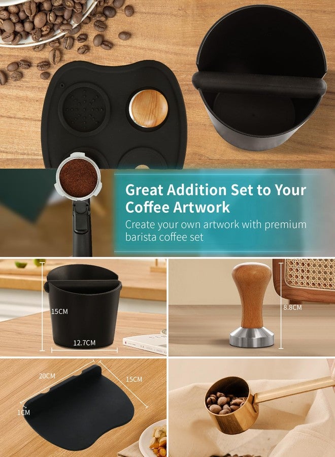 Gevi 3pcs Espresso Machine Accessories Set, Coffee Tamper, Knock Box, Tamper Mat, Silicone Pad, Espresso Dump Bin for Milk Coffee Cappuccino for Home Office - Image 3