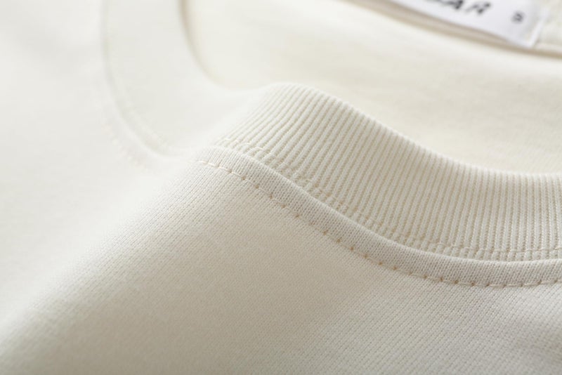 VEIISAR Men's Heavy Weight Crew Neck T-Shirt Mens Premium Cotton Pre Shrunk Tee Beige L - Image 5