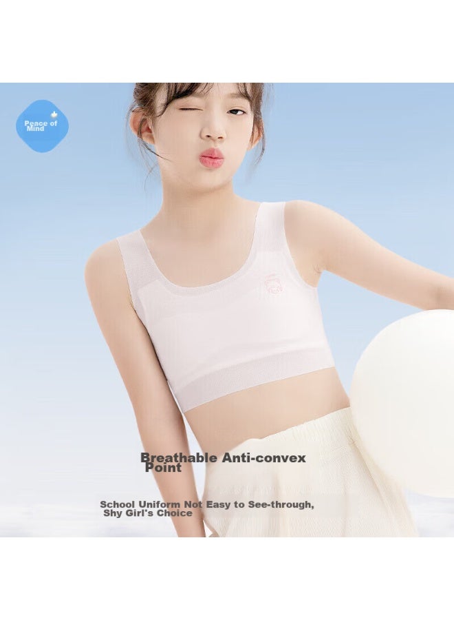 Mei Ya Ting ملابس داخلية للفتيات من ميياتينغ، حمالة صدر تدريب البلوغ للفتيات من 9-12 سنة، قميص داخلي لطلاب المدارس المتوسطة والابتدائية، حمالة صدر للأطفال، مجموعة من قطعتين، مقاس L - Image 4