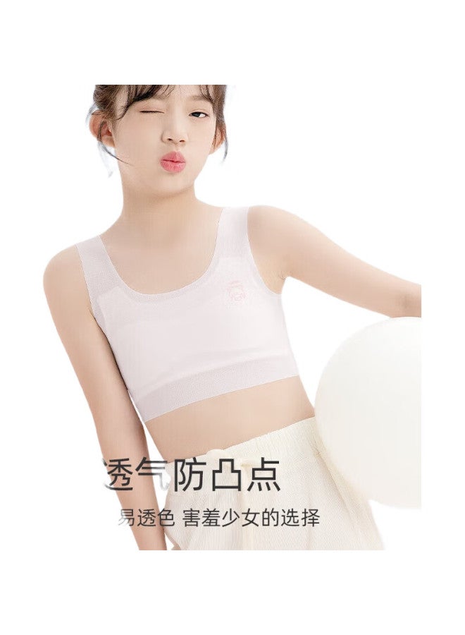 Mei Ya Ting ملابس داخلية للفتيات من ميياتينغ، حمالة صدر تدريب البلوغ للفتيات من 9-12 سنة، قميص داخلي لطلاب المدارس المتوسطة والابتدائية، حمالة صدر للأطفال، مجموعة من قطعتين، مقاس L - Image 1