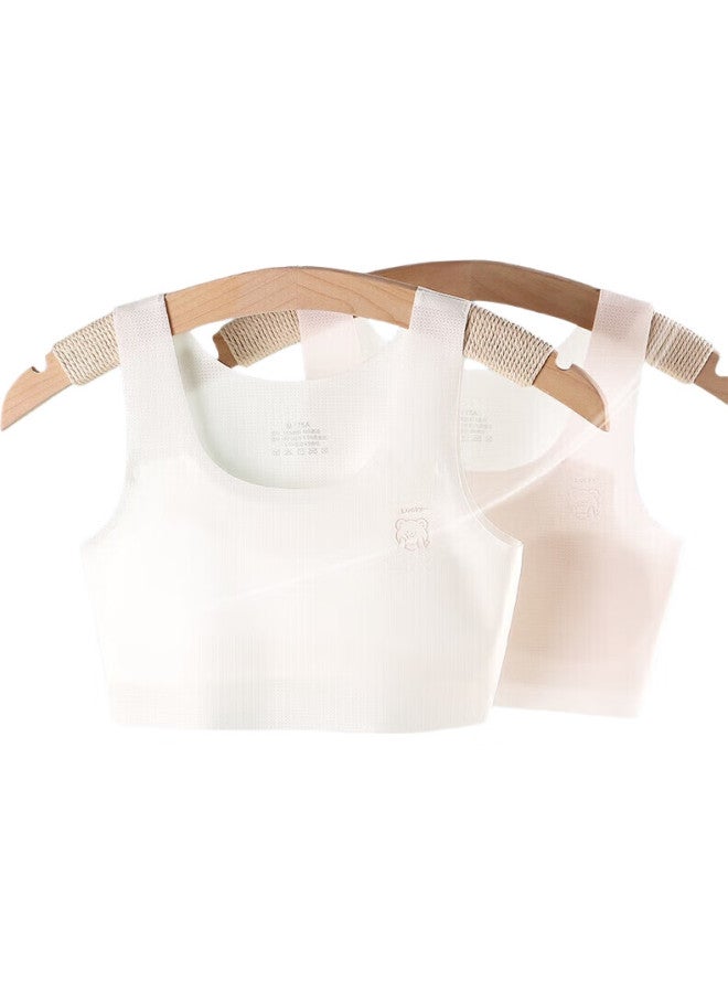 Mei Ya Ting ملابس داخلية للفتيات من ميياتينغ، حمالة صدر تدريب البلوغ للفتيات من 9-12 سنة، قميص داخلي لطلاب المدارس المتوسطة والابتدائية، حمالة صدر للأطفال، مجموعة من قطعتين، مقاس L - Image 3