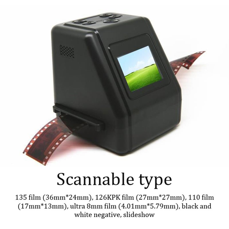 Portable Handheld Film Scanner: Black 2.0 Inch IPS Screen Fast Film Digitizer - 11 Language Support 512GB Memory Card Compatible Film Scanner for Old 135 126 110 8mm Film Conversion - Image 4