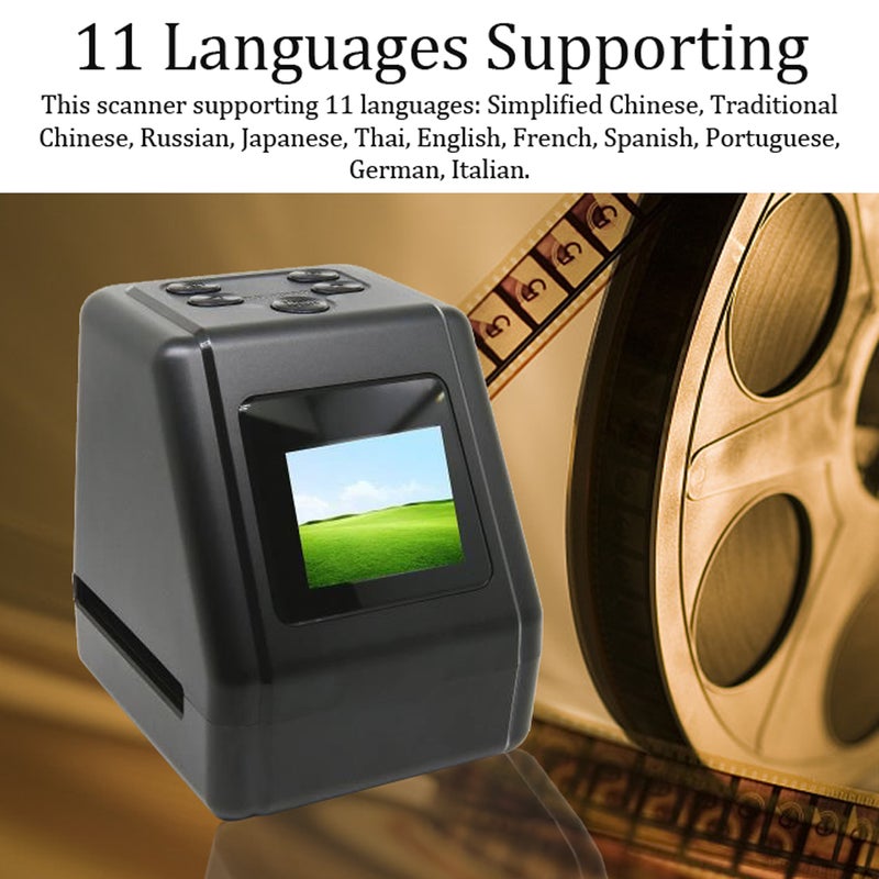 Portable Handheld Film Scanner: Black 2.0 Inch IPS Screen Fast Film Digitizer - 11 Language Support 512GB Memory Card Compatible Film Scanner for Old 135 126 110 8mm Film Conversion - Image 5