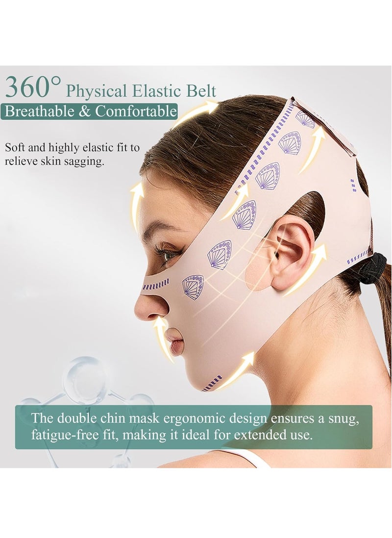 An Face Lifting Strap, V Line Thin Face Slimming Belt Chin Lift Mask for Men and Women, Double Chin Reducer Tape Soft High-Elastic Fit Bandage  - Image 2