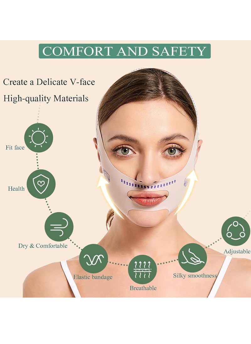 An Face Lifting Strap, V Line Thin Face Slimming Belt Chin Lift Mask for Men and Women, Double Chin Reducer Tape Soft High-Elastic Fit Bandage  - Image 4