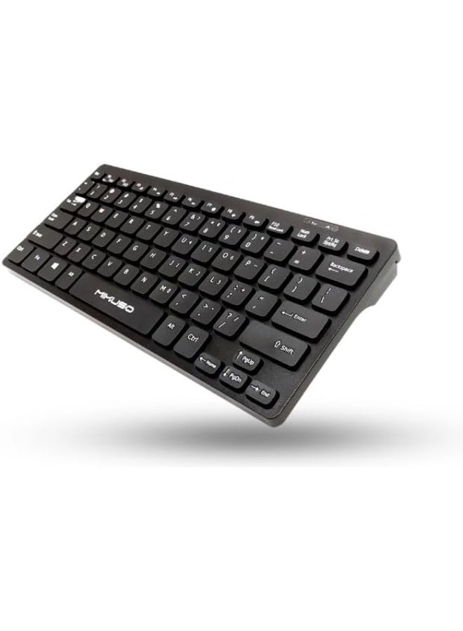 طقم لوحة مفاتيح وماوس لاسلكي MIKUSO KB-C017، بتردد 2.4 جيجاهرتز، لوحة مفاتيح مدمجة بـ 78 مفتاحًا، ماوس بصري بدقة 1200 نقطة في البوصة، مستقبل USB، مدى يصل إلى 10 أمتار، يعمل مباشرةً بمجرد التوصيل مع أنظمة ويندوز وماك. - Image 1