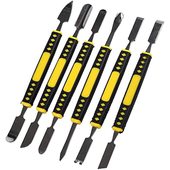 rayihni METAL SPUDGER, MOBILE PHONE DISASSEMBLY, COMPUTER DIGITAL REPAIR TOOLS, MULTIFUNCTIONAL DISASSEMBLY STICK, PRECISION METAL CROWBAR SET REPAIR TOOLS, 6-PIECE SET - Image 1