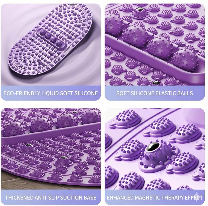 Pressure Point Massage Pad with Soft Silicone Surface – Non-Slip Yoga Mat for Home & Fitness, 75cm x 45cm Purple - Image 5