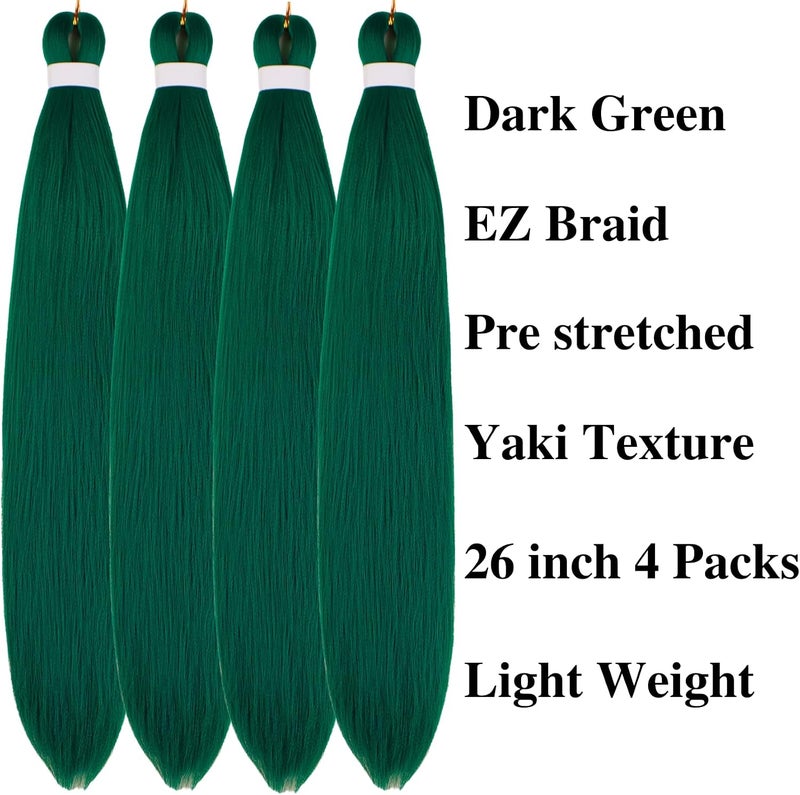 Leticia Braiding Turquoise Green Hair Pre Stretched Curly Deep Wave Boho Braiding Hair Ez Braid Hair Extensions Colorful Synthetic Braids Boho Braiding Hair Green- - Image 2