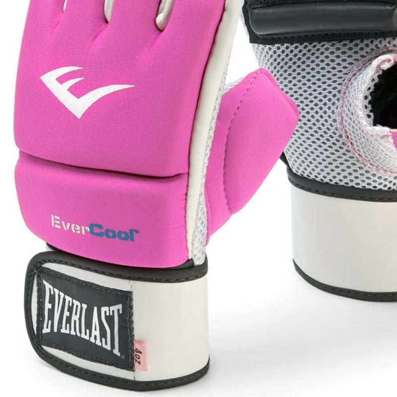 Everlast Evercool Breathable and Comfortable Full Wristwrap Support Neoprene MMA Kickboxing Gloves with Mesh Palm and Knuckle Padding, Pink - Image 2