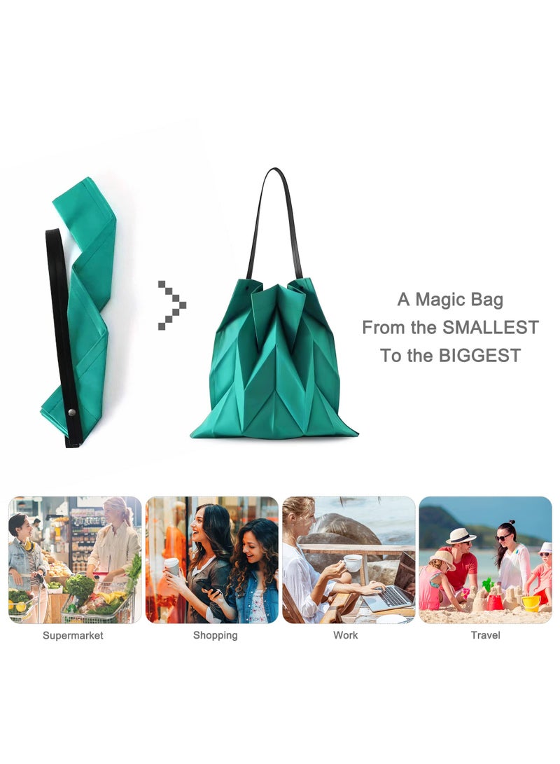 Excefore حقيبة قماشية نسائية، حقائب تسوق فنية قابلة للطي وإعادة الاستخدام، حقيبة كتف، حقائب تسوق لطيفة، هدايا ملهمة - Image 3