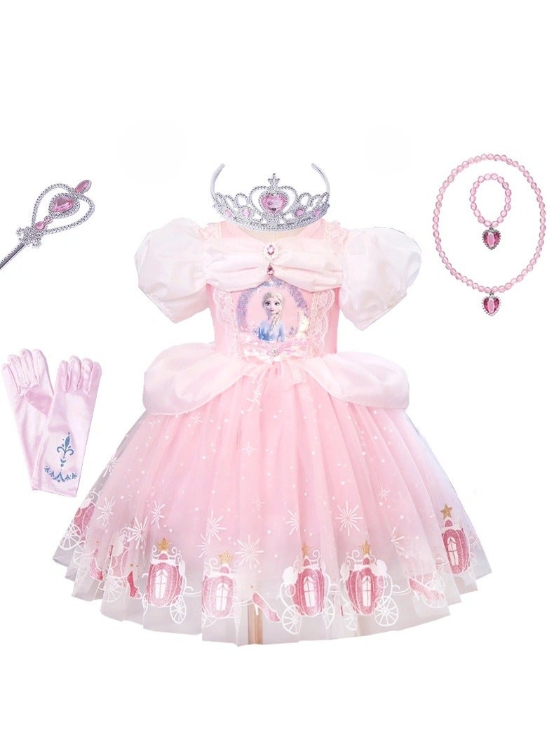 CALL PLAY Princess Dresses for Girls - Princess Costume with Long Cape for Girls Age 3-10 Year Old for Birthday Eid  Party - Image 1