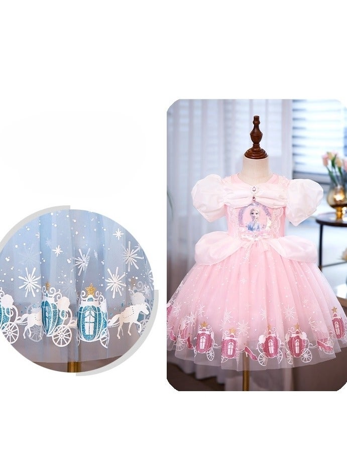 CALL PLAY Princess Dresses for Girls - Princess Costume with Long Cape for Girls Age 3-10 Year Old for Birthday Eid  Party - Image 2