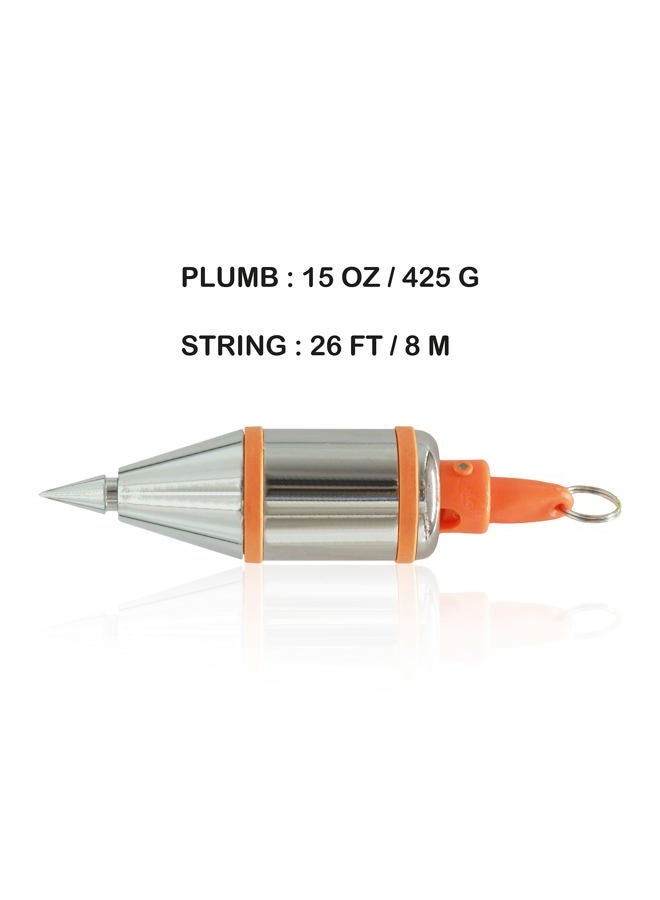ARTCOLO 1 PCS Magnetic Plumb Bob Kit - 15 oz(425g) Plum Bob With 26 ft(8m) Automatic Stretching String,2 Pencils, Pencil Sharpener - Image 2