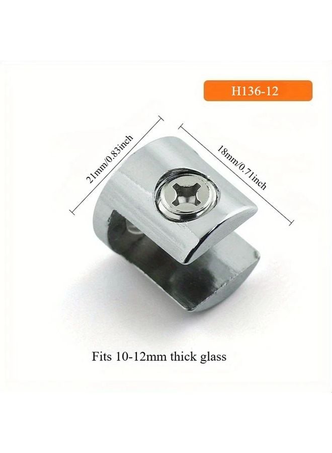 4pcs Zinc Alloy Adjustable Glass Shelf Brackets For 10 12mm Cabinet Clips H136 12 Model - Image 1