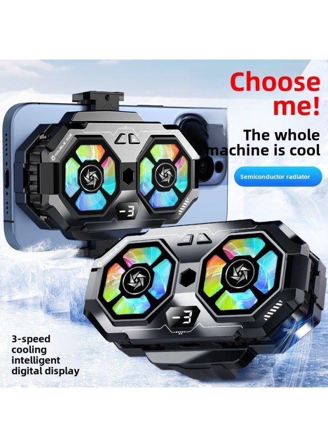 Mobile Phone Semiconductor Live Radiator SL22 Digital Display Three-speed Adjustable Twin-turbo Refrigeration For Apple Android-Color:SL22 Silver [digital Three Temperature Adjustment Bracket]]  - Image 3