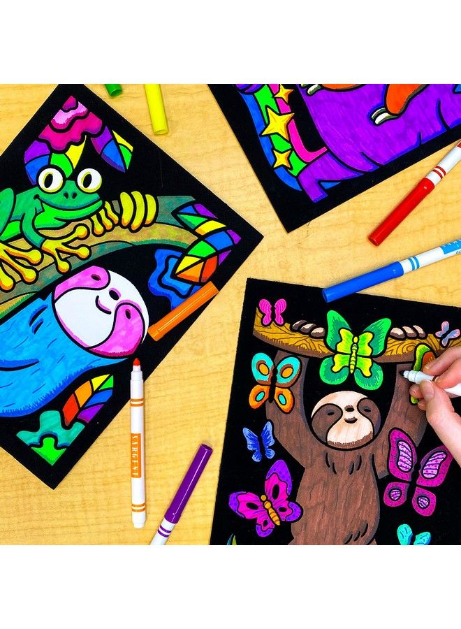 Stuff2Color Super Pack Of 18 Fuzzy Velvet Coloring Posters (Sloth Adventures) Arts & Crafts For Girls And Boys Great For After School Travel Planes Group Activities And Coloring With Friends  - Image 3