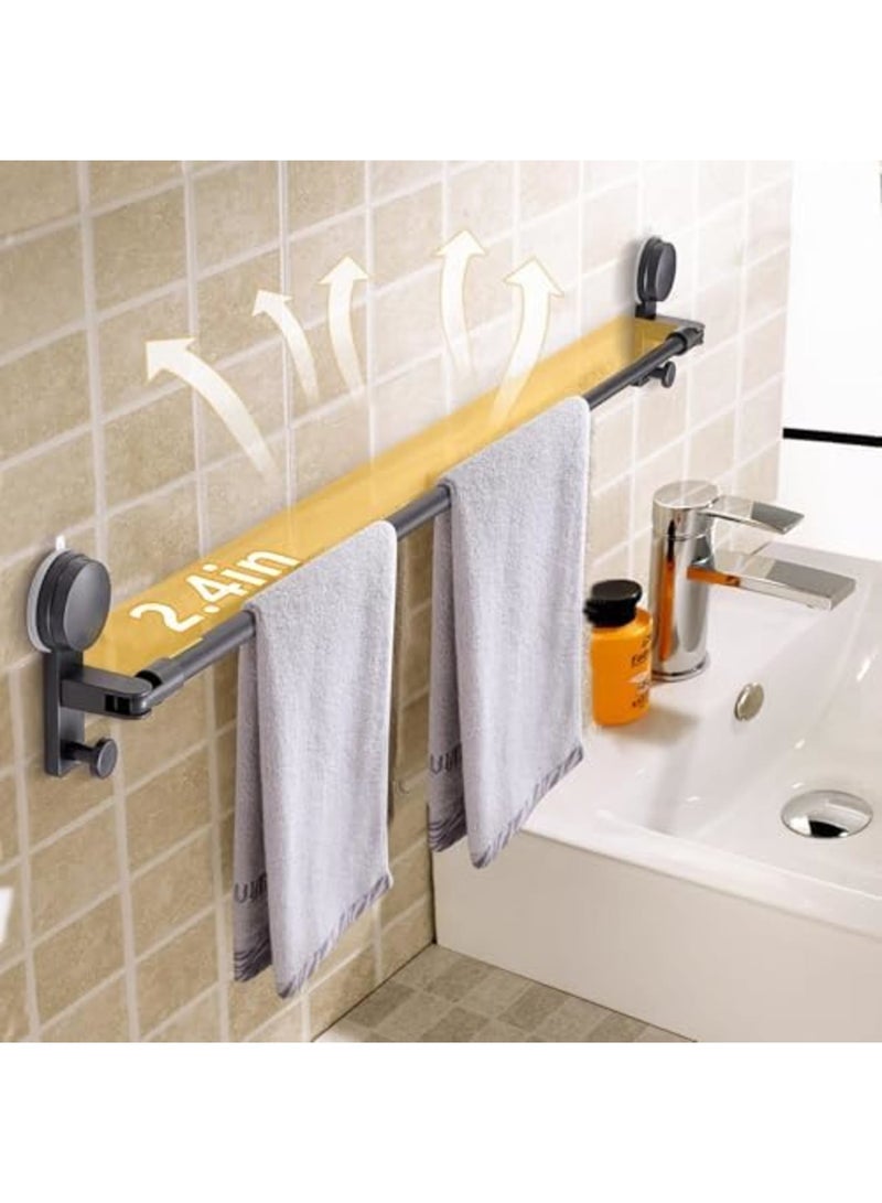 SYOSI Suction Cup Towel Rack for Bathroom (19–33 Inch Adjustable) – No-Drill Wall-Mounted Bar, Rotatable, Strong Hold, Space-Saving and Flexible Design for Bathroom, Kitchen, Closet, and Laundry Room - Image 3