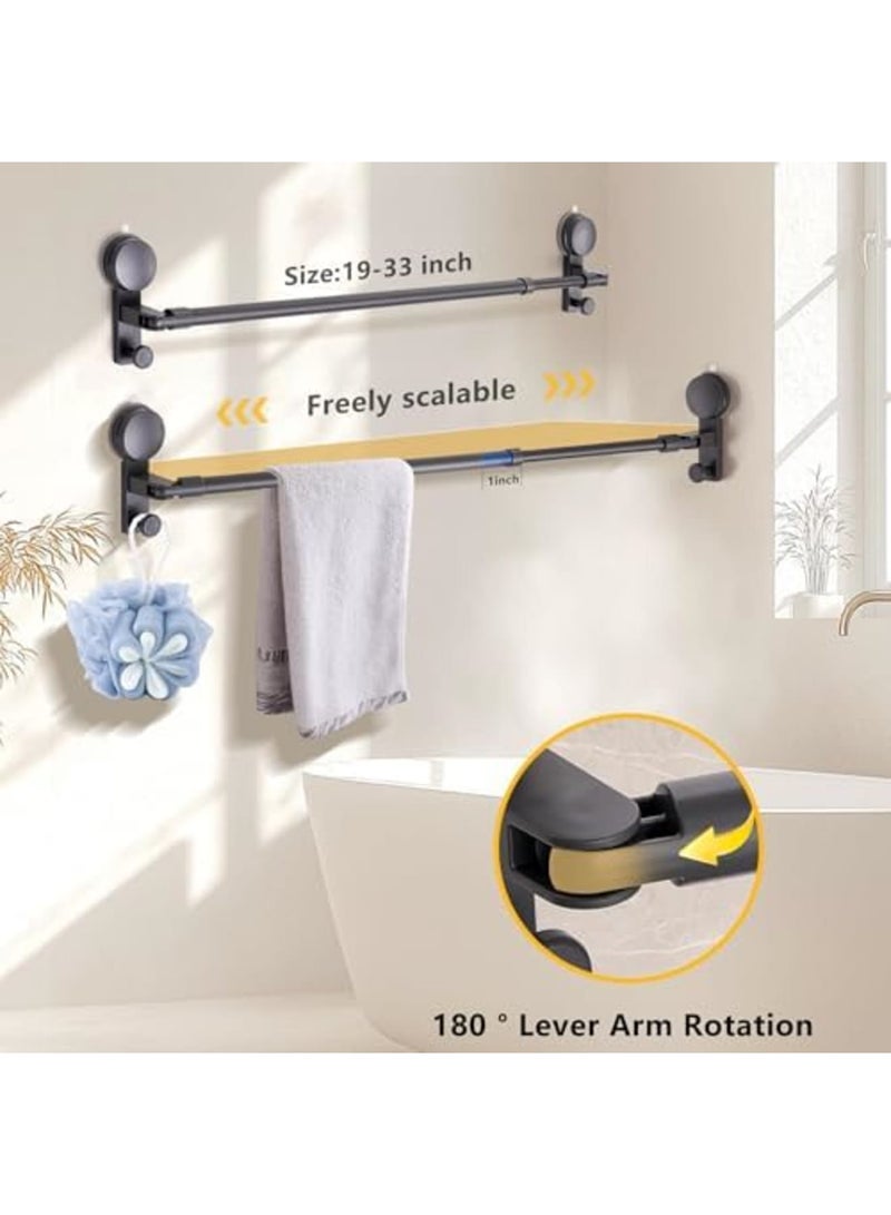 SYOSI Suction Cup Towel Rack for Bathroom (19–33 Inch Adjustable) – No-Drill Wall-Mounted Bar, Rotatable, Strong Hold, Space-Saving and Flexible Design for Bathroom, Kitchen, Closet, and Laundry Room - Image 4