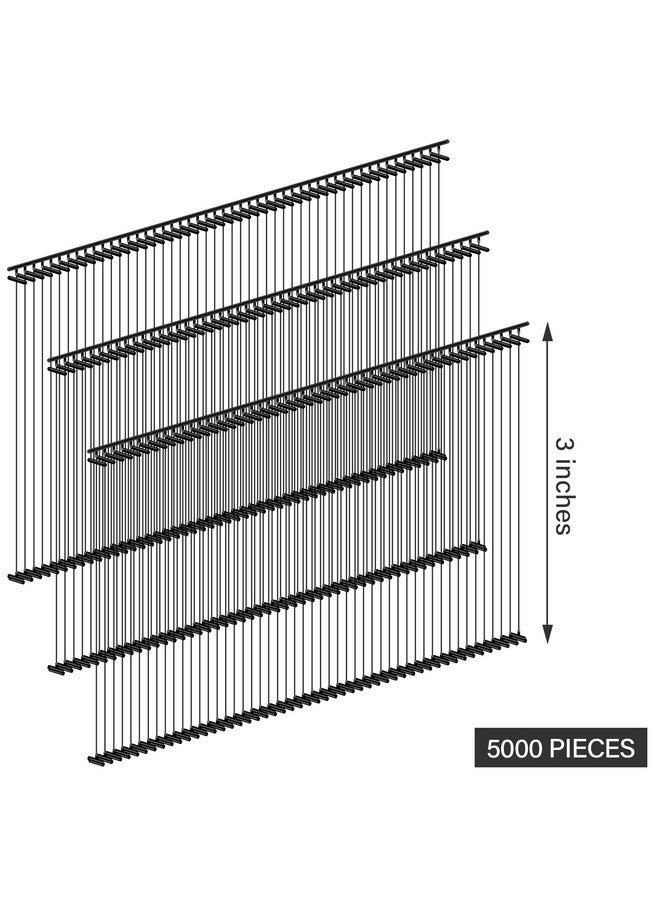 Grosun 5000 Pieces Standard Tagging Fasteners Standard Tag Pins Plastic Regular Garment Clothing Price Tag Label Standard Tagging Barbs (Black, 3 Inches) - Image 2