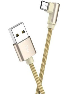 Borofone BX26 Fast Charging and Data Transmition Micro Cable, L-type Connector, 2.4A, 1M - Gold