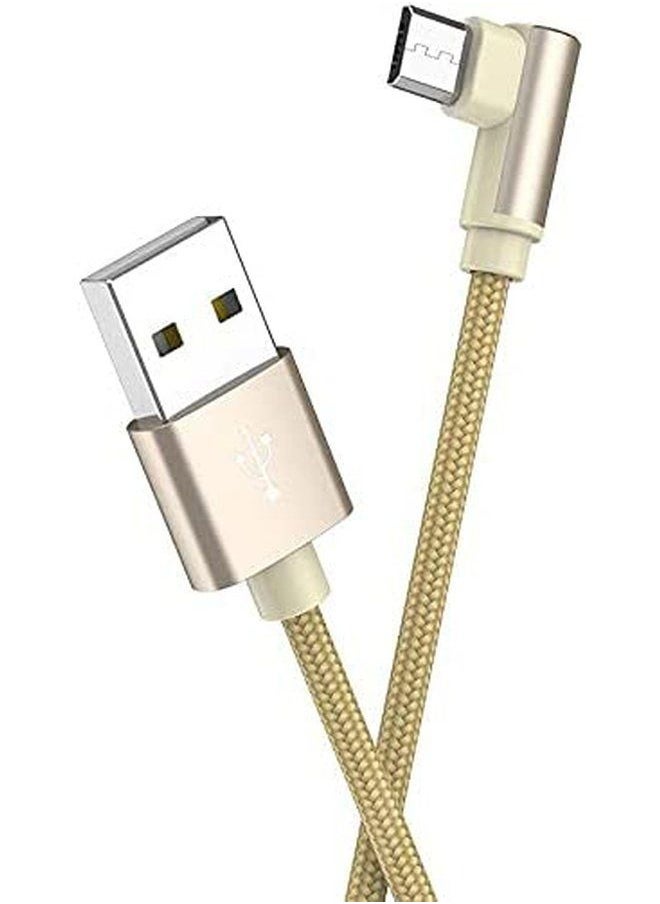 BOROFONE - Borofone BX26 Fast Charging and Data Transmition Micro Cable, L-type Connector, 2.4A, 1M - Gold - Image 1