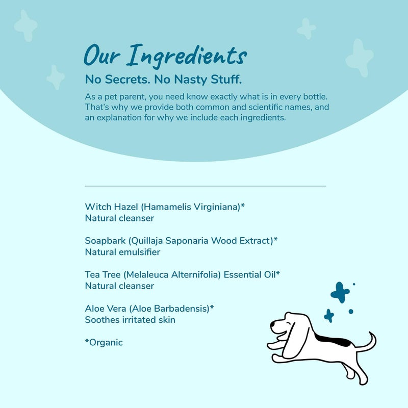 kin+kind Organic Ear Cleaner for Dogs - Made in The USA - Easy to Use & Mess-Free Dog Ear Drops for Wax, Odor, & Itchy Dog Ears w/Witch Hazel, Tea Tree Oil, & Aloe Vera - Ear Wash for Dogs (4 fl oz) - Image 5