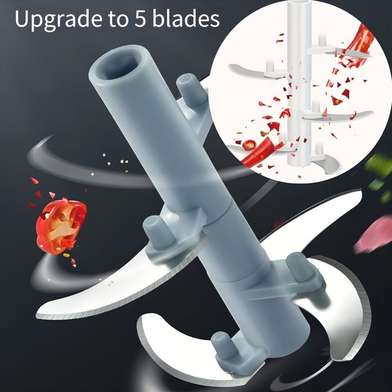 Vegetable Chopper Manual Food Cutter 500ml Blue Multifunctional Garlic Masher Meat Grinder Kitchen Gadgets - Image 4