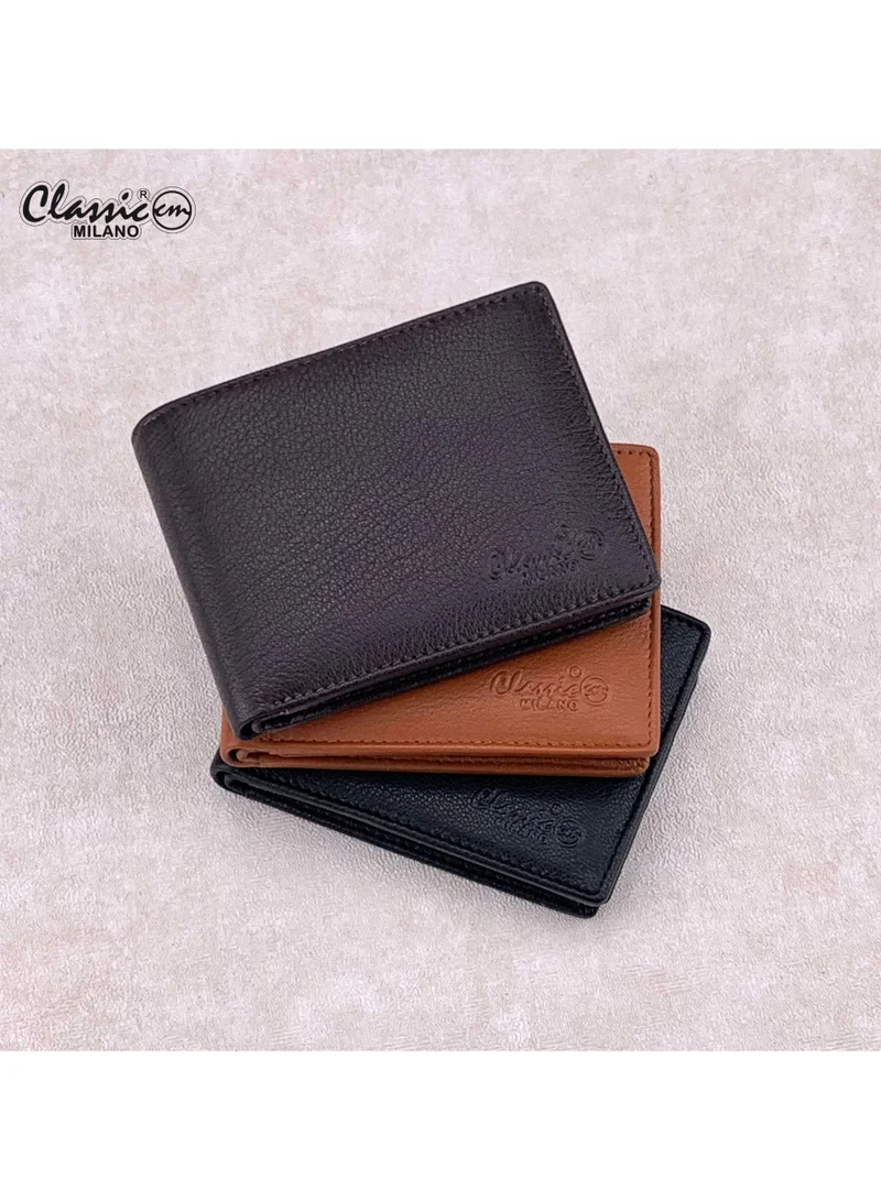 Classic Milano Black (GTF-01-EM) Classic Milano Men’s Wallet – Slim Bifold Leather Wallet for Men with RFID Blocking, Multiple Card Slots & Middle Zip – Stylish Mens Purse Wallets Gift for Husband, Father for Men | Best Price UAE