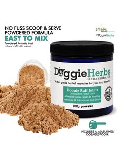 dimmak herbs Complete Joint Care for Dogs w Glucosamine, MSM & Chondroitin | Human Grade Dog Supplement - 100g by Doggie Herbs  - Image 2