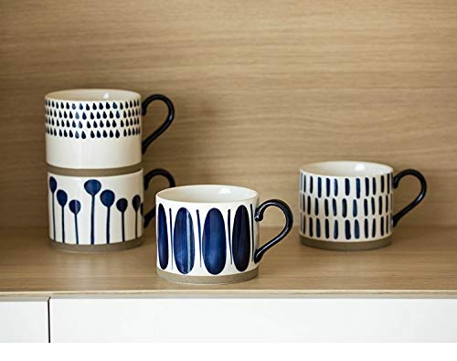 Koja 16 oz. Elegant Hand Painted Decorative Large Porcelain Ceramic Mug Set. 4 Decorative Mugs. Colorful Gift Pack. Impress & Entertain Family & Guests. Dishwasher Microwave Safe. - Image 4