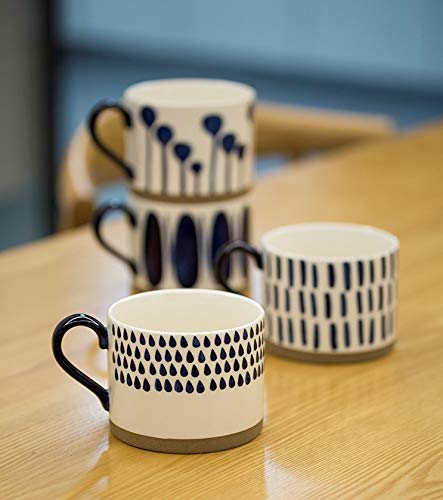 Koja 16 oz. Elegant Hand Painted Decorative Large Porcelain Ceramic Mug Set. 4 Decorative Mugs. Colorful Gift Pack. Impress & Entertain Family & Guests. Dishwasher Microwave Safe. - Image 2