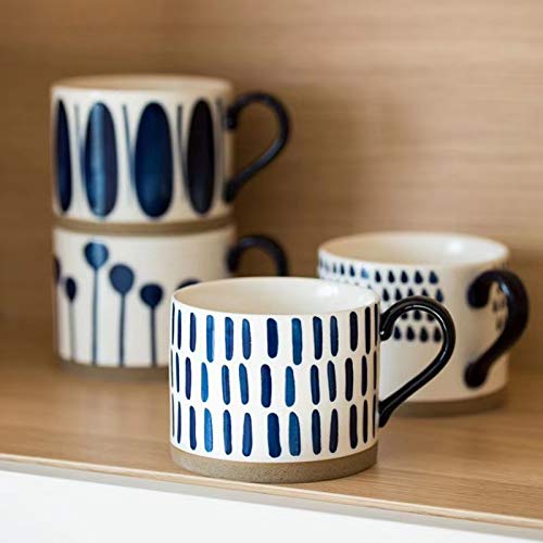 Koja 16 oz. Elegant Hand Painted Decorative Large Porcelain Ceramic Mug Set. 4 Decorative Mugs. Colorful Gift Pack. Impress & Entertain Family & Guests. Dishwasher Microwave Safe. - Image 3
